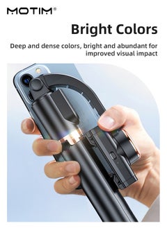 Motim Handheld Phone Gimbal Stabilizer with Fill Light, Selfie Stick Tripod with 110cm Extension Rod, Mini AR Sensor Shaft with 360° Face Tracking, Smartphones Gimbal Stabiliser for Vlogging YouTube TikTok video Stabilizer, for iPhone & Android  - Image 5