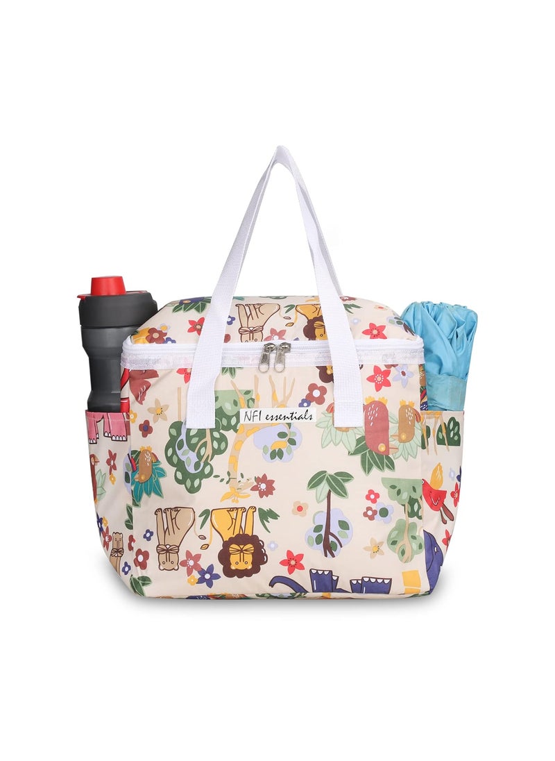 NFI essentials NFI essentials Printed Lunch Bag Thermal Portable Tiffin Bag for Food Travel & Picnic 9 LTR.Lunch Bag for Office Oxford Cloth Fabric Multicolor  - Image 3