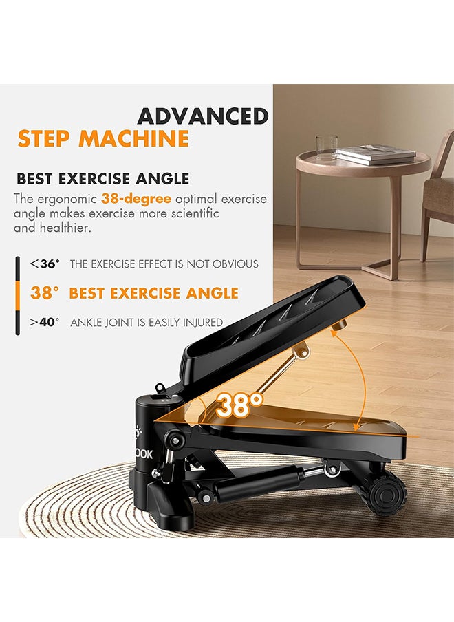 Sharpdo Mini Mute The Sound Stair Stepper,300LBS Loading Capacity, with LCD Monitor Resistance Rope Hydraulic Fitness Stepper for Home Desk or Office Workouts  - Image 3