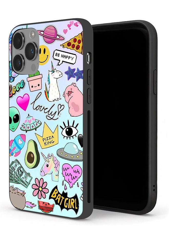 Tolwak Apple iPhone 14 Pro Max Protective Case Lovely Stickers - Image 1