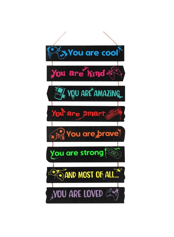 Maitys Game Room Decor for Boys Bedroom, Inspirational Wall Decoration, Wood Gaming Room Decor for Boys Playroom, Hanging Plaques Signs for Teen Gamer Bedroom - Image 1