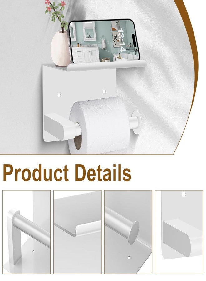 Bjiotun Self Adhesive Toilet Paper Holder White, Bathroom Toilet Paper Holder Wall Mount, Heavy Duty Rustproof Towel Holder for Bathroom and Kitchen - Image 5