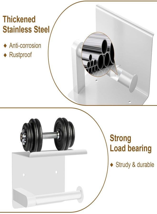 Bjiotun Self Adhesive Toilet Paper Holder White, Bathroom Toilet Paper Holder Wall Mount, Heavy Duty Rustproof Towel Holder for Bathroom and Kitchen - Image 4