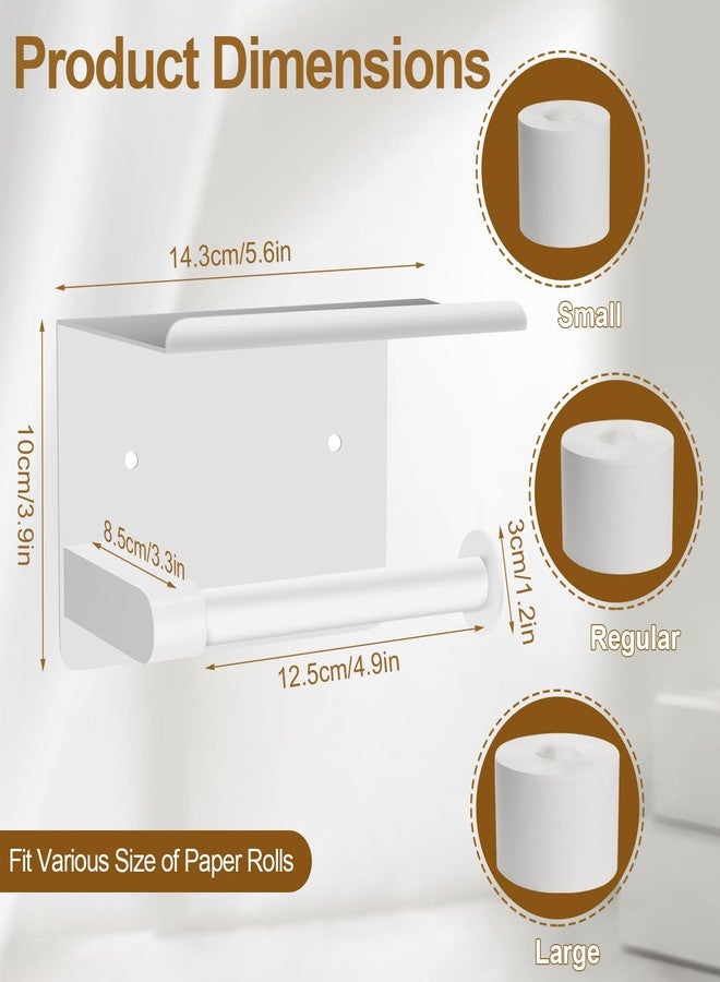 Bjiotun Self Adhesive Toilet Paper Holder White, Bathroom Toilet Paper Holder Wall Mount, Heavy Duty Rustproof Towel Holder for Bathroom and Kitchen - Image 2
