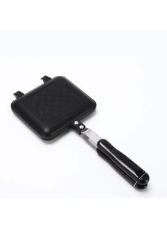 Household Hong Kong-style QQ Egg Cake Machine Plum Blossom Egg Mould Baking Cake Machine Gas-fired Non-stick Double-sided-Specifications:Patterned Sandwich Pan-Size:Black