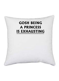 UDNAG UDNAG White Polyester Princess Gosh Being a Princess Pillow Cover 16 Inch X 16 Inch 
