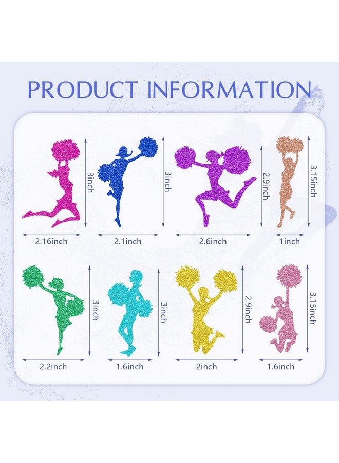 Blulu 48 Pieces Glitter Cheerleading Gymnastics Cupcake Toppers Colorful Cheerleader Silhouette Toothpicks Gymnast Girl Cake Picks Decorations for Gym Theme Baby Shower Birthday Party Favors Supplies - Image 2