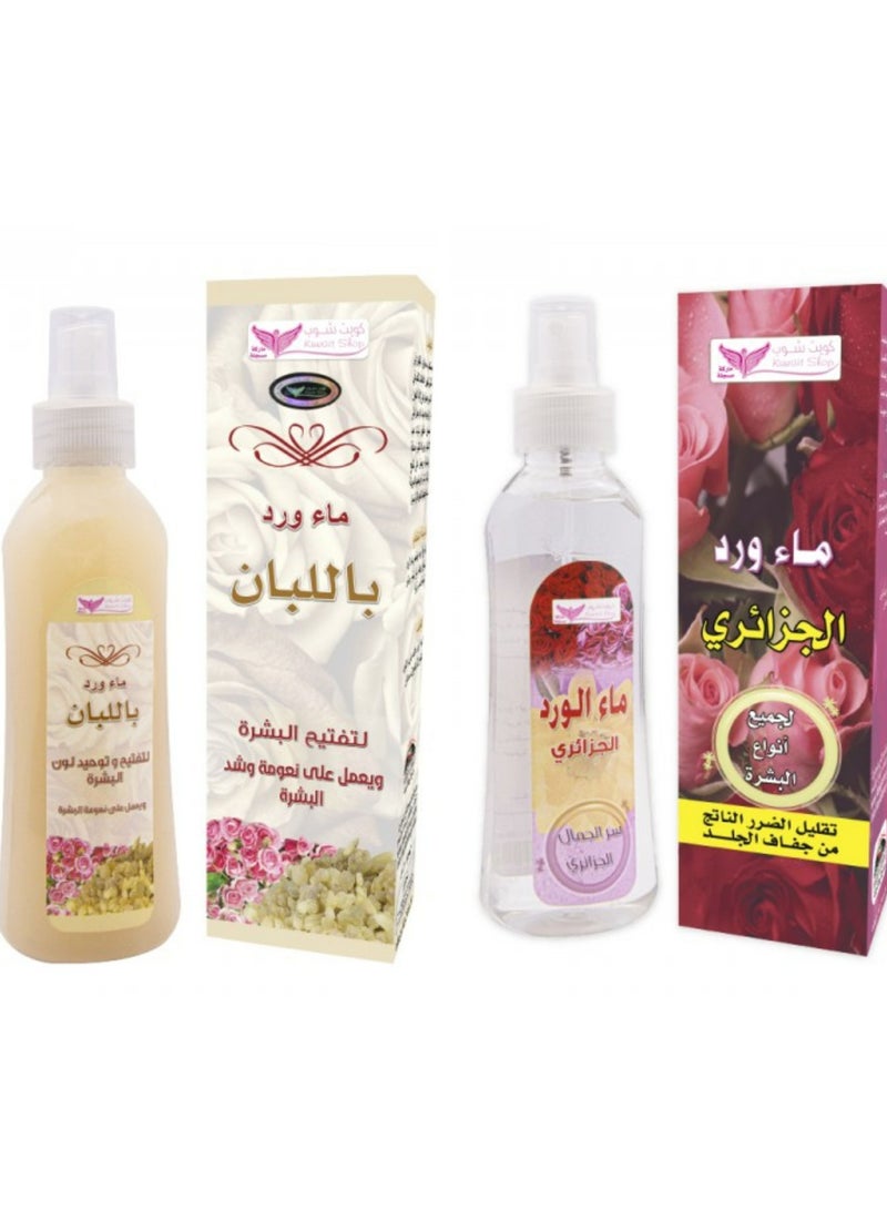 كويت شوب ماء الورد باللبان 200 مل+ماء الورد جزائري 200 مل - Image 1