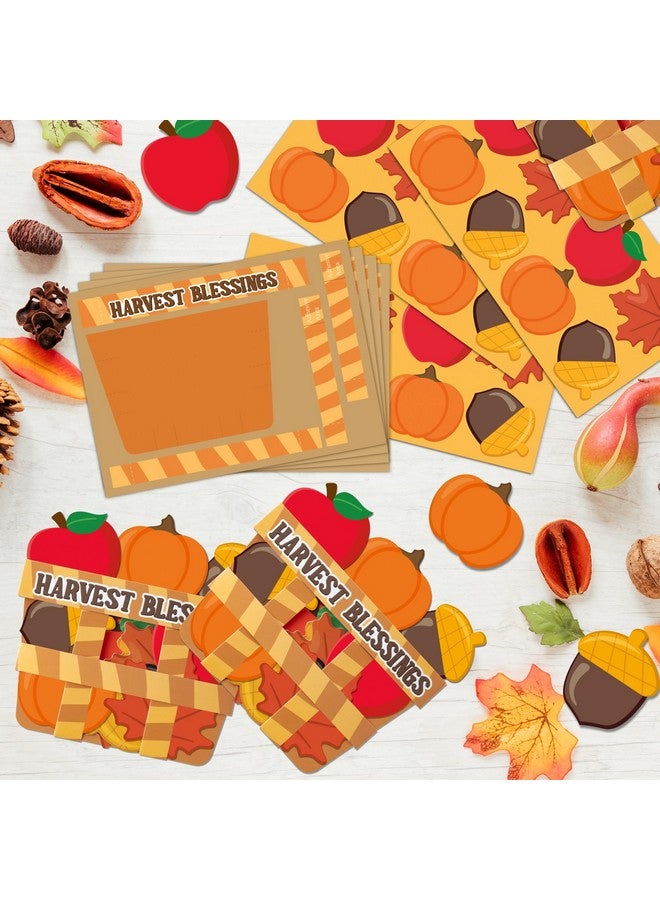 BeYumi Fall Harvest Basket Craft - 28Pcs Fall Harvest Blessing Basket Craft Kit Diy Autumn Religious Bushell Of Thanks Thanksgiving Gratitude Paper Craft Supplies School Classroom Activities For Kids - Image 3