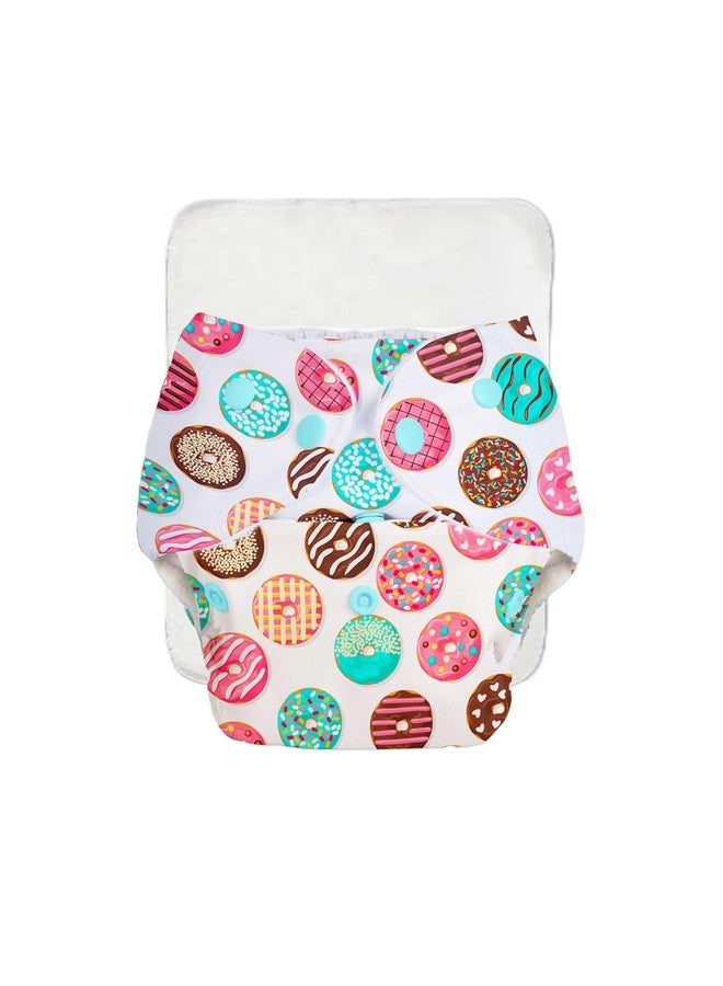 superbottoms Basic -1 Certified Soft Fleece Lined Pocket Diaper with 1 Cotton Terry Insert Non Stay Dry with Snaps-Free Size Cloth (Donut) - Image 1