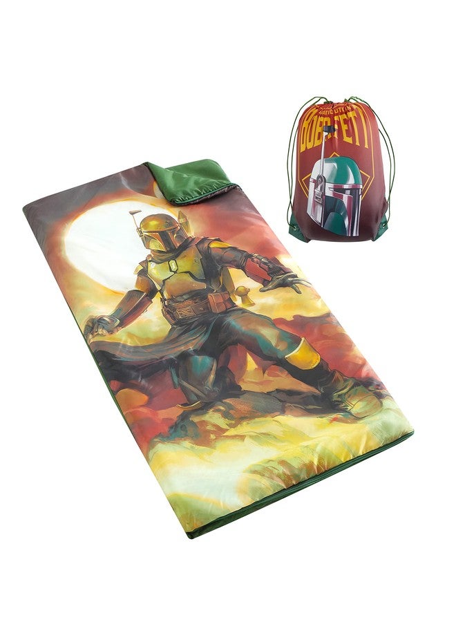 Idea Nuova Boba Fett 2 Piece Sling Bag and Sleeping Bag Set, 26" Wx46 L,Ideal for Sleepovers & Travel for Ages 3+ - Image 1