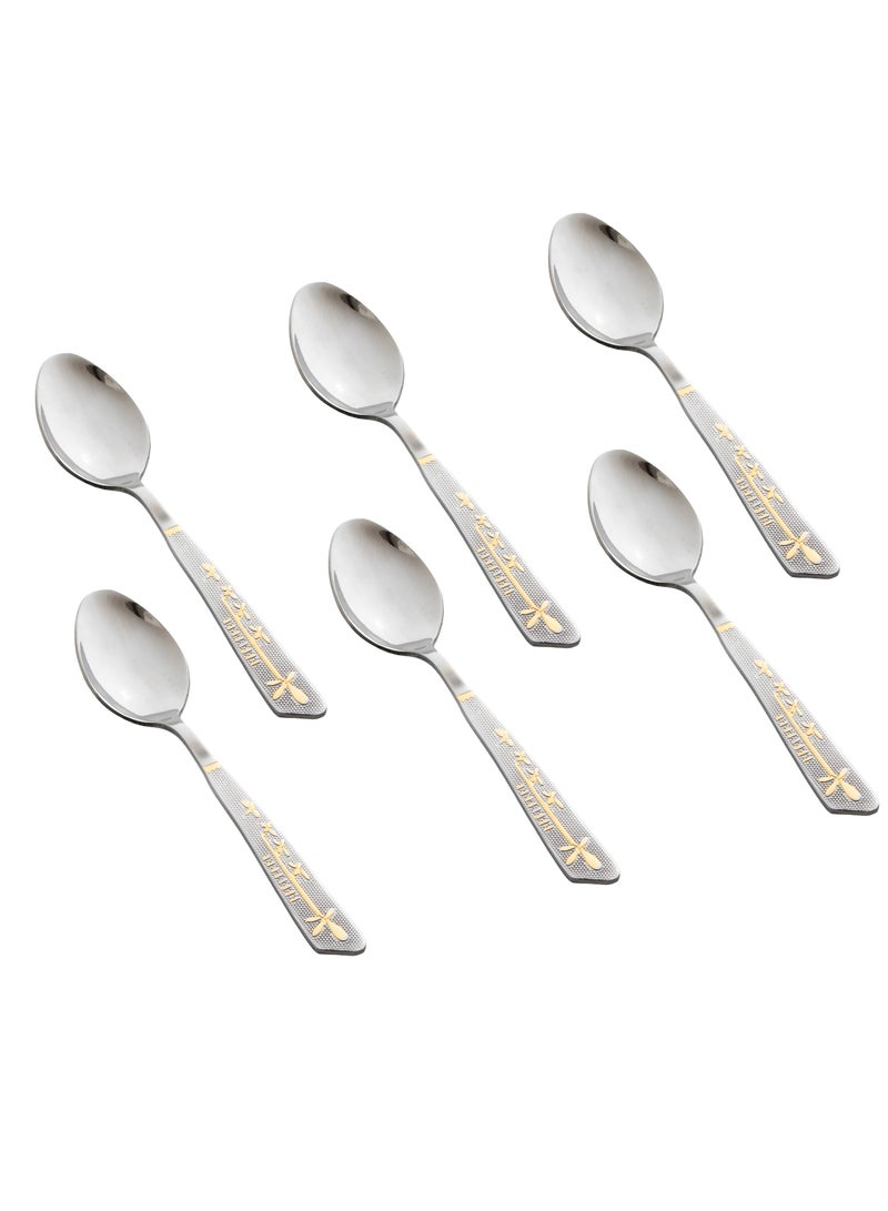 Hic Stainless Steel Cutlery Set Silver With Gold 30 Pieces  - Image 2