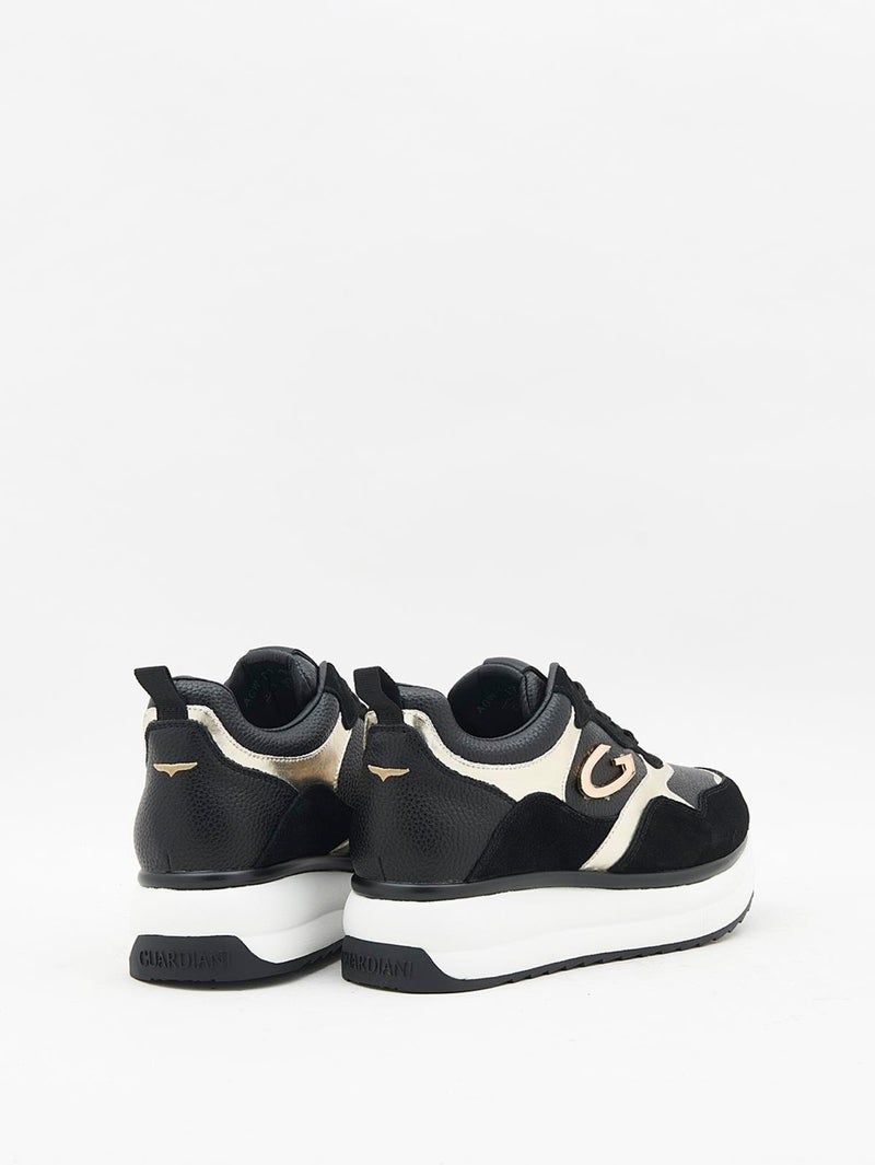 Guardiani Louise 0170 Women's Black-Gold Leather Sneakers  - Image 4
