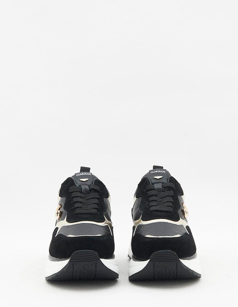 Guardiani Louise 0170 Women's Black-Gold Leather Sneakers  - Image 3