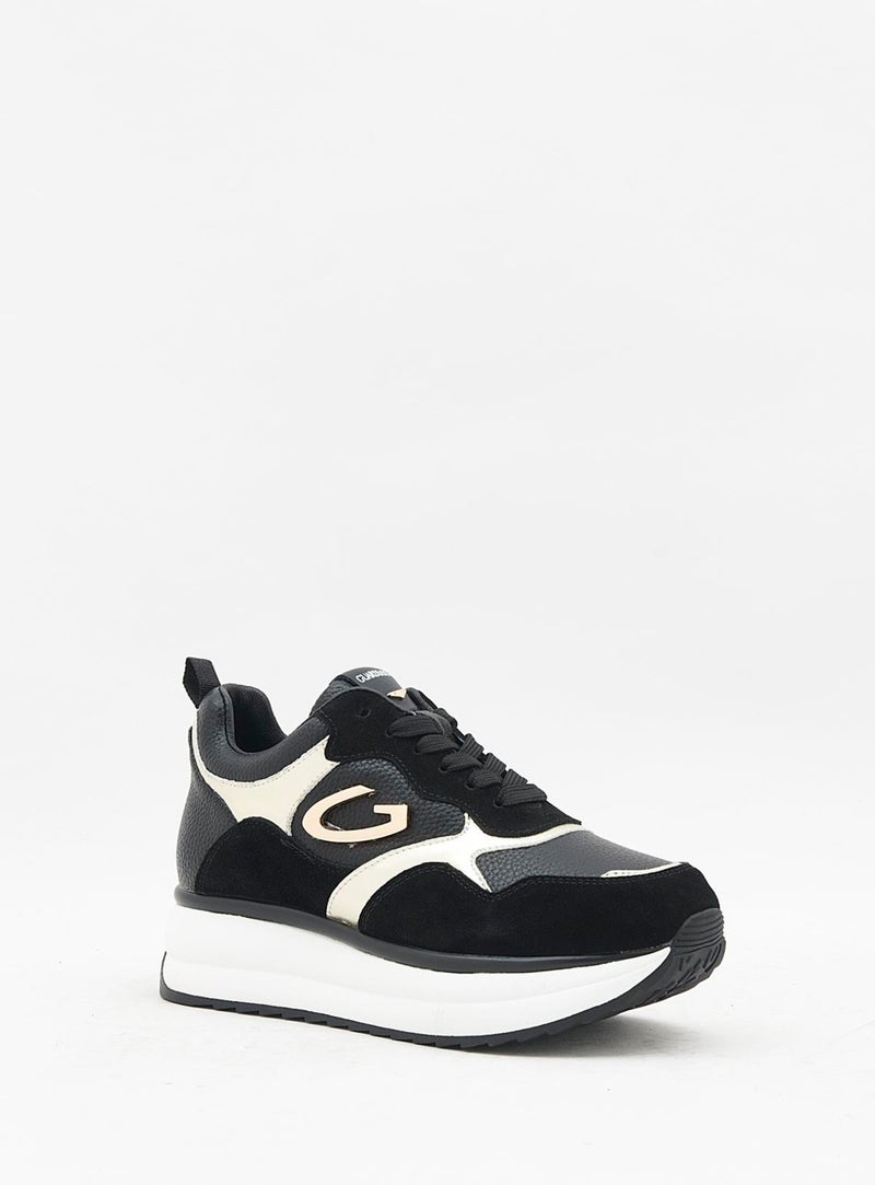 Guardiani Louise 0170 Women's Black-Gold Leather Sneakers  - Image 2