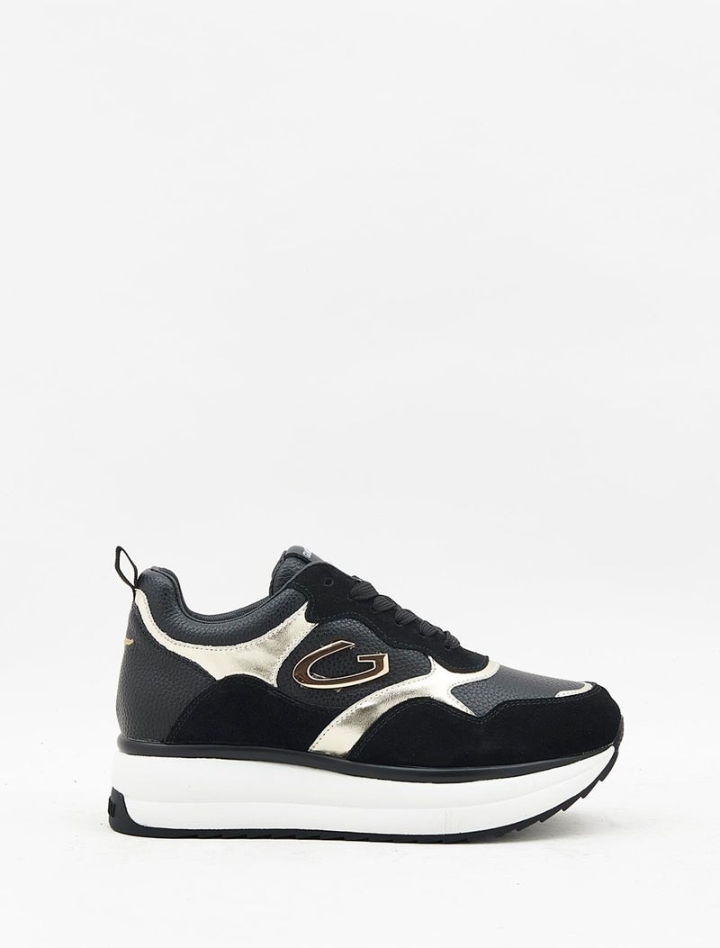 Guardiani Louise 0170 Women's Black-Gold Leather Sneakers  - Image 1