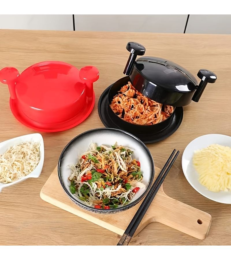 2pcs Manual Meat Grinder Black Transparent Cover And Base Labor Saving Plastic Chicken Breast Crusher For Camping BBQ Home Kitchen Outdoor Cooking And Pet Food Preparation - Image 4