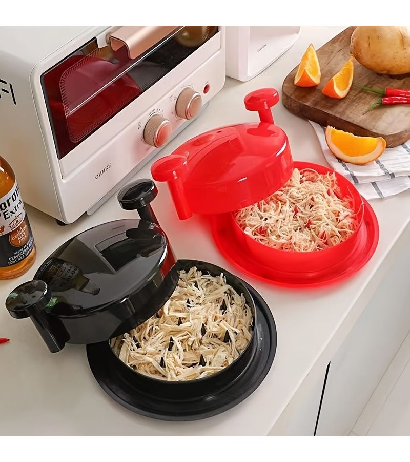 2pcs Manual Meat Grinder Black Transparent Cover And Base Labor Saving Plastic Chicken Breast Crusher For Camping BBQ Home Kitchen Outdoor Cooking And Pet Food Preparation - Image 2