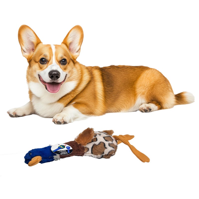 SPOT Skinneeez Plus Duck Stuffing Free Dog Toy with Two Piece Rubber Body and Two Squeakers Fun to Bite Stuffingless Design is Great for Moderate Chewers Tug Toy for Puppies Dogs 15in - Image 2