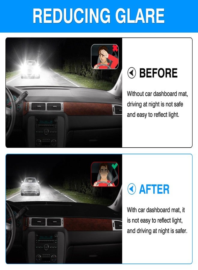 Autorder Dashboard Cover Mat for 2007-2013 Chevy Silverado Sierra,2007-2014 Chevy Tahoe Suburban Denali Avalanche&GMC Yukon/XL Without Dash Speaker&Only One Glove Box Accessories Velvet Dash Cover - Image 4