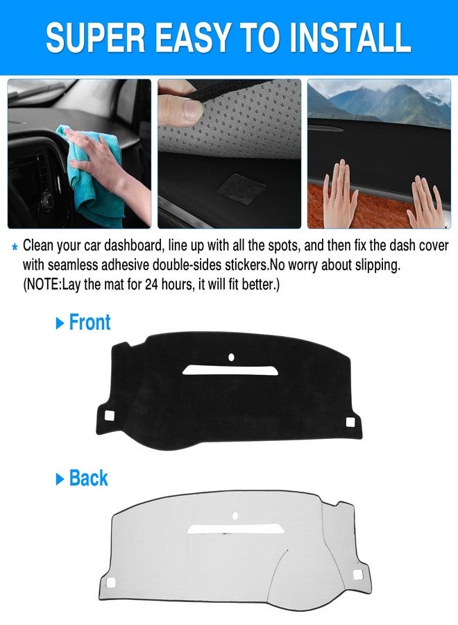 Autorder Dashboard Cover Mat for 2007-2013 Chevy Silverado Sierra,2007-2014 Chevy Tahoe Suburban Denali Avalanche&GMC Yukon/XL Without Dash Speaker&Only One Glove Box Accessories Velvet Dash Cover - Image 5