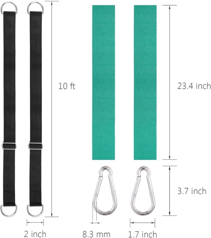 Coolrunner 10FT Tree Swing Straps Hanging Kit(2 Pack) - 5000Lbs Break Strength - Extra Long Swing Hammock Straps with Two Zinc Alloy Carabiners - for All Types of Swings - Image 3