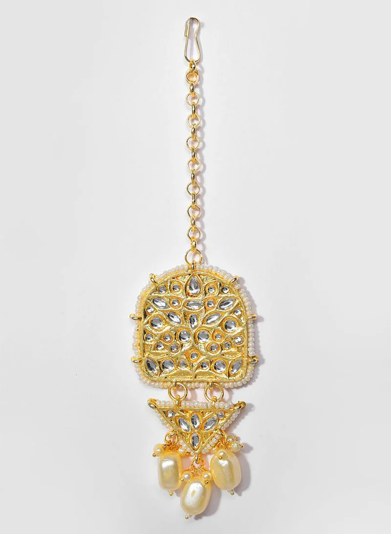 SOHI Kundan Gold Plated Necklace Set