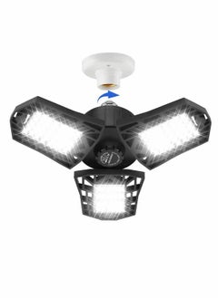 Y&D LED Garage Lights, Cozy 8000 Lumens Ultra Bright 80W Ceiling Lights with E26 Lamp Socket, Shop Light 3 Adjustable Panels, Fixture for Warehouse  - Image 1