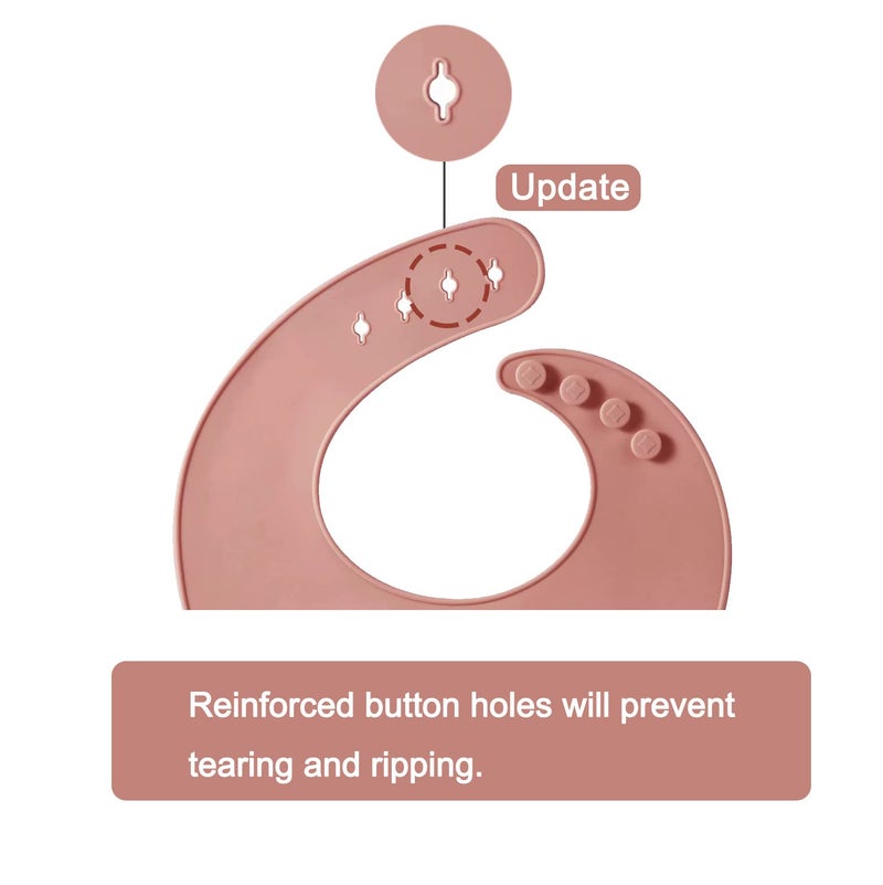 PandaEar Silicone Bibs for Babies Toddlers Girls| Adjustable Waterproof BPA Free Soft Durable Bibs for eating with Large Pocket Food Catcher - Image 3