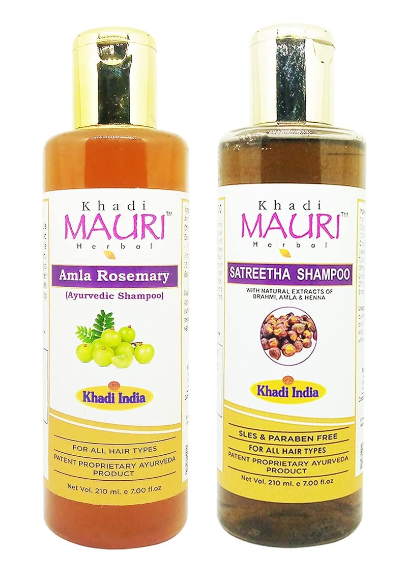 Khadi Mauri Amla Rosemary Satritha Shampoo Pack of 2 420 ml - Image 1