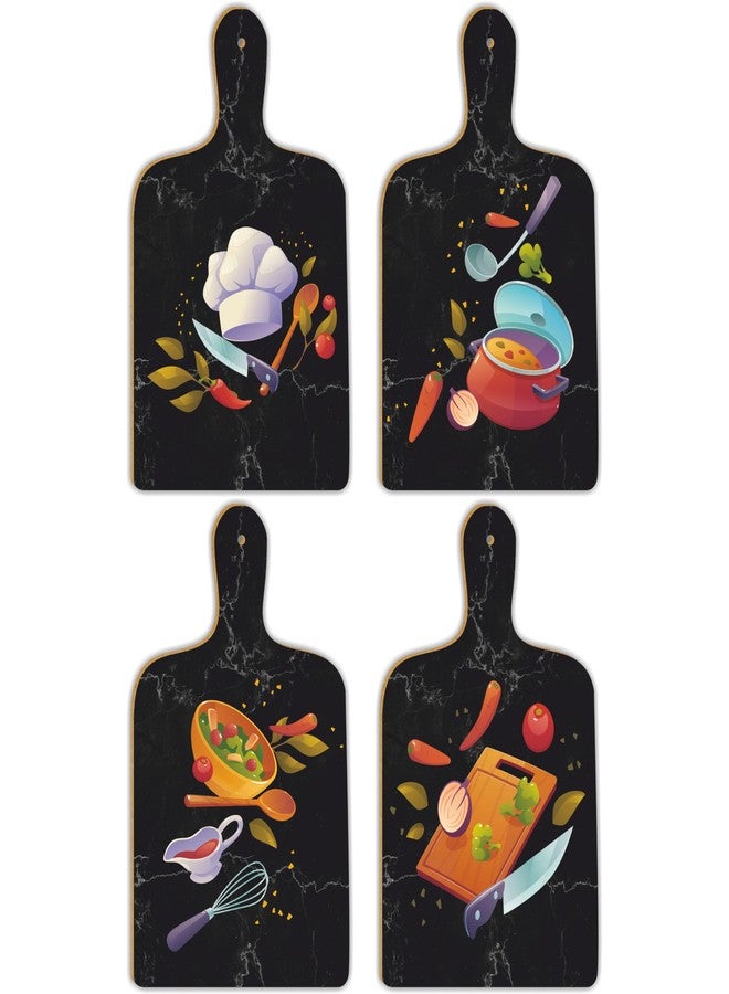 ATTRACTSO Delicious Food Printed on Wooden Wall Hanging for Kitchen Wall Decor (4pcs) (8.5inchX5inch)_ut3 - Image 1