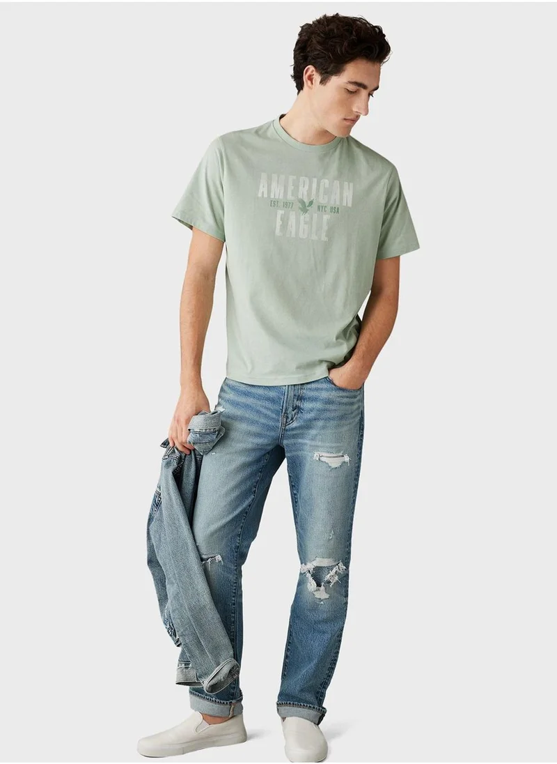 امريكان ايجل Logo Graphic Crew Neck T-Shirt