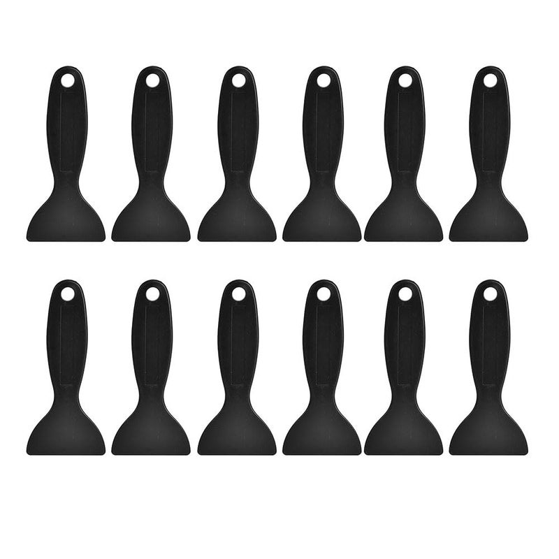 Plastic Spatulas – Black, 12 Pieces, Heat Resistant, for Non-Stick Cookware, Baking