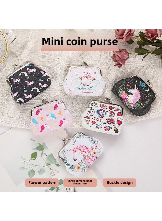 محفظة نسائية للعملات المعدنية بإبزيم حافظة مفاتيح للفتيات حقيبة عملات معدنية للأطفال حقيبة تخزين هدية ذات مناظر طبيعية خلابة حصريًا - اللون: 3004-4 Lightning Unicorn - Image 2