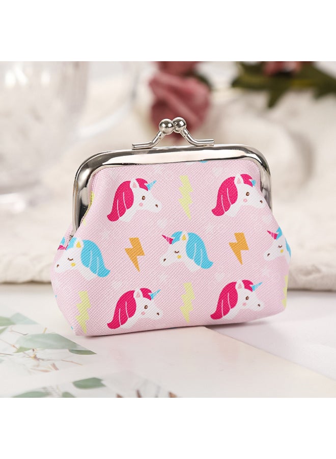 محفظة نسائية للعملات المعدنية بإبزيم حافظة مفاتيح للفتيات حقيبة عملات معدنية للأطفال حقيبة تخزين هدية ذات مناظر طبيعية خلابة حصريًا - اللون: 3004-4 Lightning Unicorn - Image 1