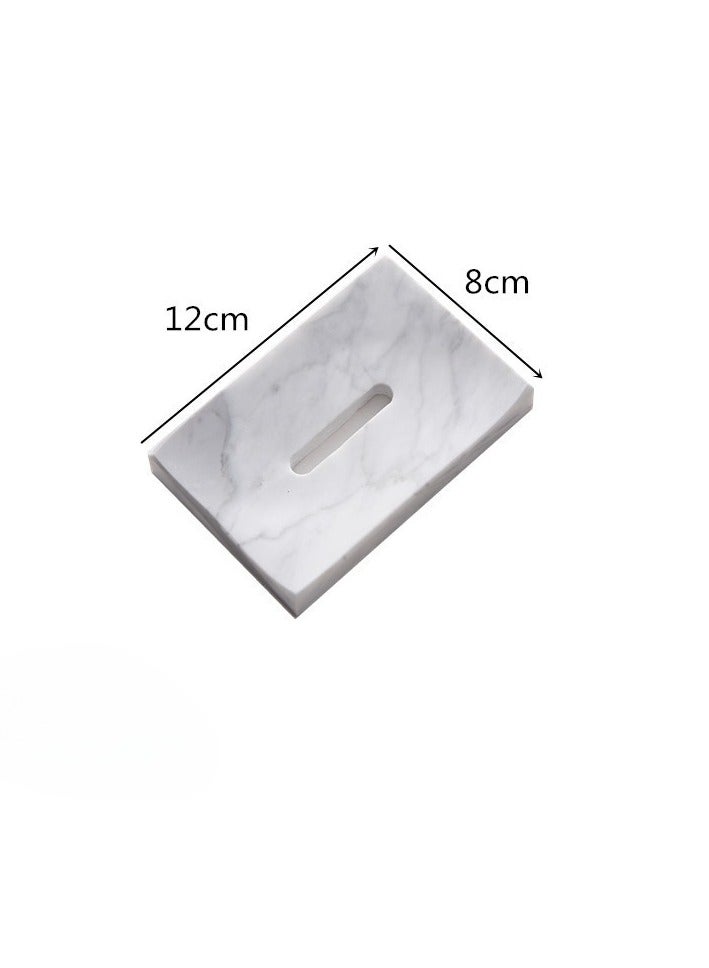 FUKE Marble Soap Dish with Draining Hole Bathroom Organizer Soap Dish - Image 3