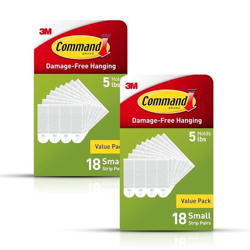 Command 4 lb Small Picture Hanging Strips 36 Pairs (72 Strips), Damage-Free Hanging Picture Hangers, No Tools Wall Hanging Strips for Home Decor, White Adhesive Strips - Image 1