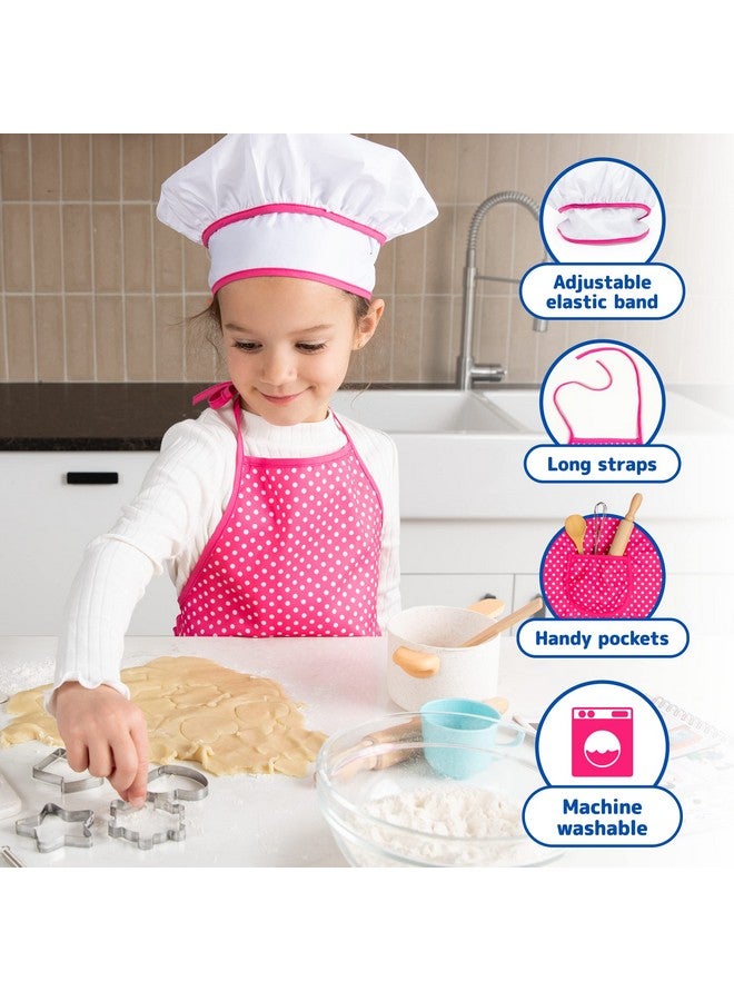 JaxoJoy Kids Cooking and Baking Chef Set for Little Girls, Complete Cooking Sets, Toddler Dress Up and Pretend Play Dress Up Clothes for Girls, Kitchen Toys 3-5 Years Old with Kids Aprons  - Image 3