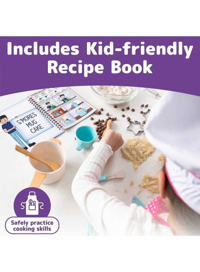 JaxoJoy Kids Cooking and Baking Chef Set for Little Girls, Complete Cooking Sets, Toddler Dress Up and Pretend Play Dress Up Clothes for Girls, Kitchen Toys 3-5 Years Old with Kids Aprons  - Image 4