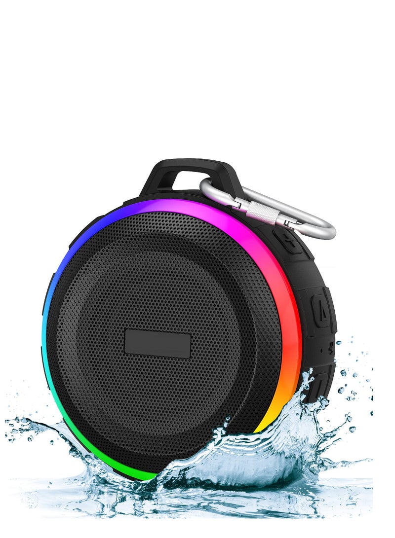 Excefore Bluetooth Shower Speaker, Portable Bluetooth Speakers, IP67 Waterproof Wireless Speaker with Dynamic Lights, True Wireless Stereo, Crisp Clear Sound, for Sports, Pool, Beach, Hiking, Camping - Image 1