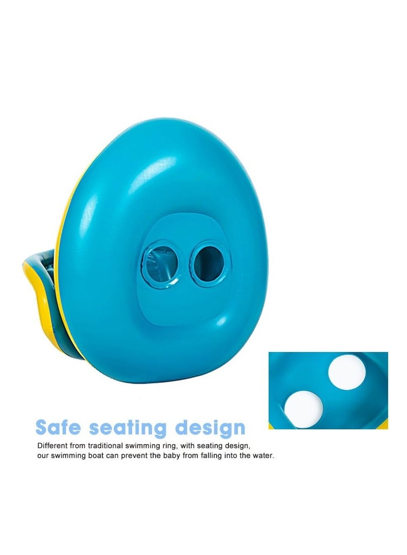 MUMS PLANET Baby Swimming Float, Baby Pool Float with Canopy, Inflatable Infant Pool Swimming Boat with Sunshade, Babies Swimming Float, Baby Pool Toy-Swimming supplies - Image 3