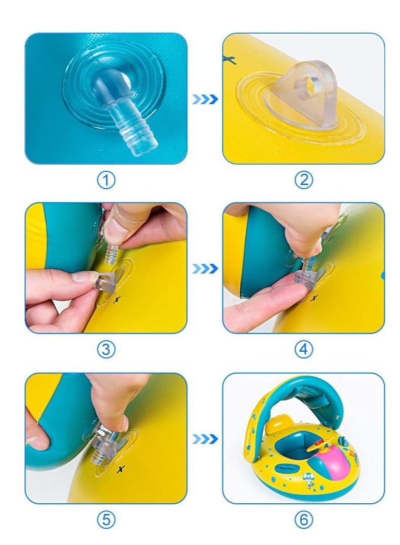 MUMS PLANET Baby Swimming Float, Baby Pool Float with Canopy, Inflatable Infant Pool Swimming Boat with Sunshade, Babies Swimming Float, Baby Pool Toy-Swimming supplies - Image 5