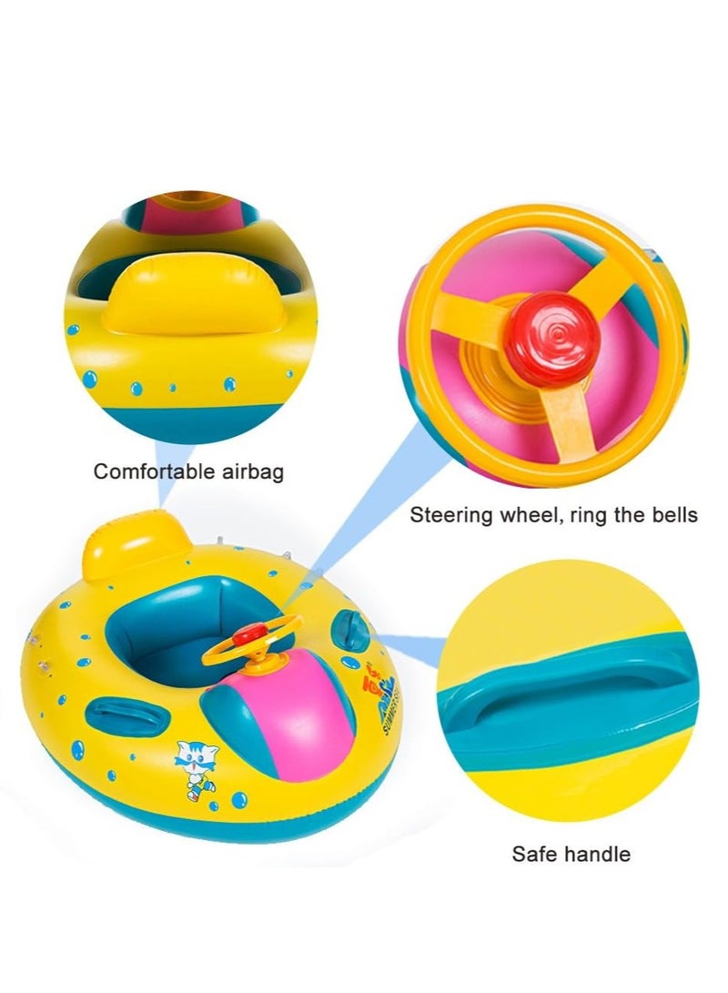 MUMS PLANET Baby Swimming Float, Baby Pool Float with Canopy, Inflatable Infant Pool Swimming Boat with Sunshade, Babies Swimming Float, Baby Pool Toy-Swimming supplies - Image 4