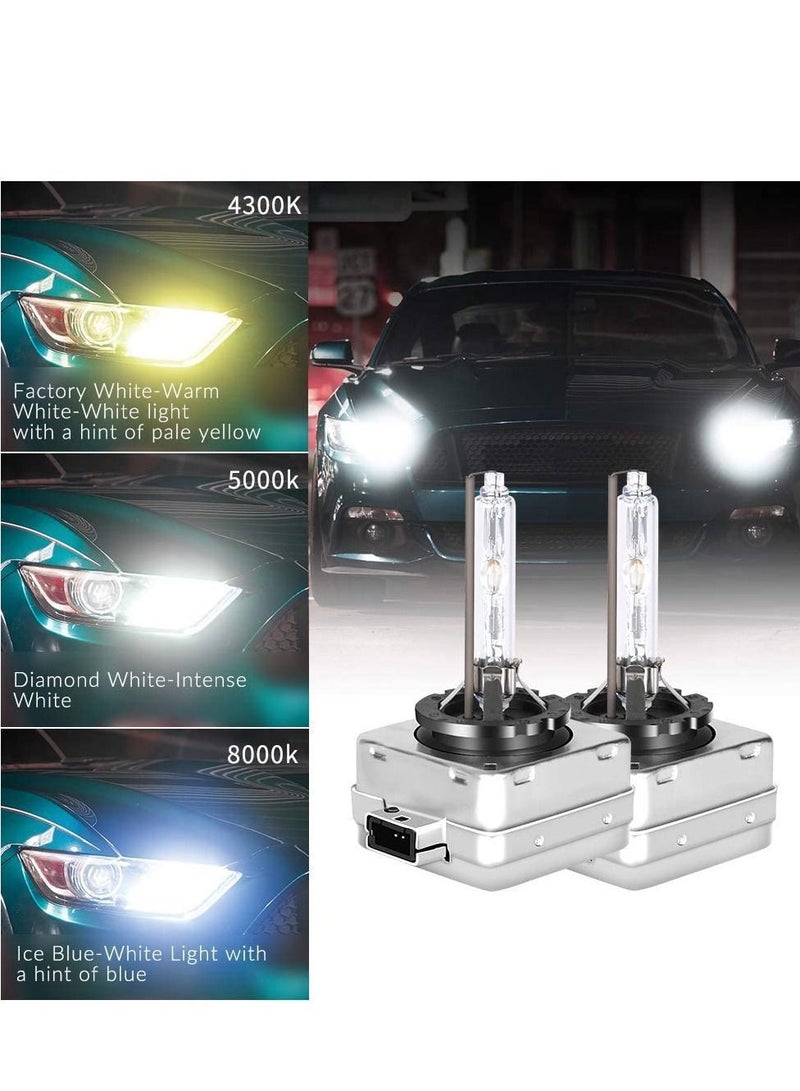 Y&D D3S D3R 6000K Xenon HID Replacement Bulb White Metal Stents Base 12V Car Headlight Lamps Head Lights 35W 1pair  - Image 2