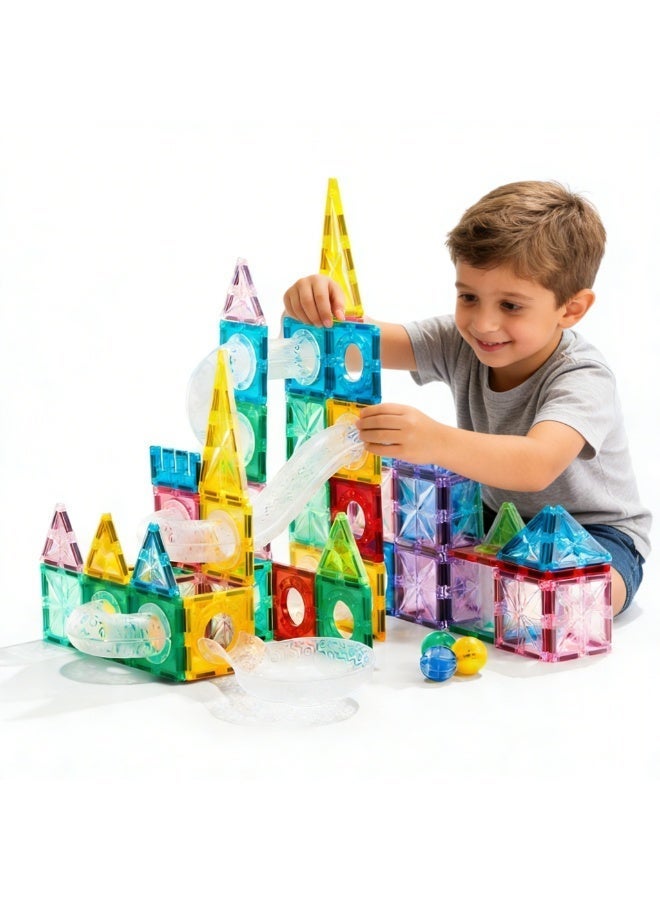 100-Piece Children's Educational Building Blocks Set Toddler Toy Building Blocks Set 3D Colourful Magnetic Building Blocks Stacking Toy Gift for Boys and Girls - Image 1