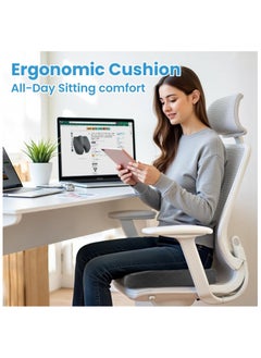 RAQTA Memory Foam Cushion for Office Chair, Car Seat, Airplane, Bleacher – Sciatica, Hip & Coccyx Pain Relief – Desk Chair Cushion for Long Sitting, Office Workers, Car Drivers  - Image 5