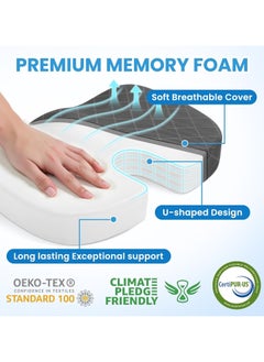 RAQTA Memory Foam Cushion for Office Chair, Car Seat, Airplane, Bleacher – Sciatica, Hip & Coccyx Pain Relief – Desk Chair Cushion for Long Sitting, Office Workers, Car Drivers  - Image 4