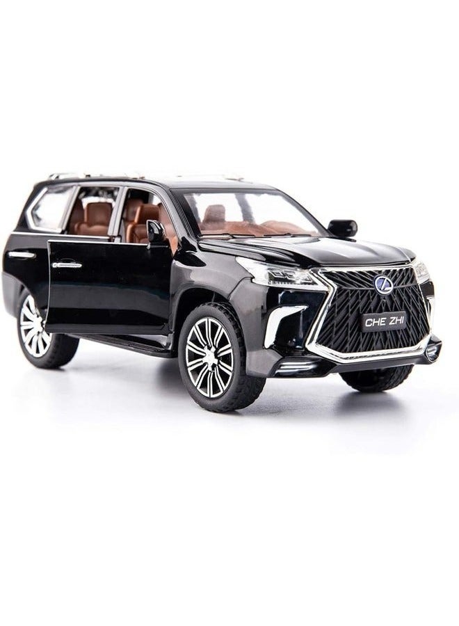 سيارة Iecast Lexus 570 للطرق الوعرة في سيارة الدفع الرباعي الفاخرة، سيارة لعبة سحب للخلف من سبائك الزنك مع صوت وضوء هدية للأطفال الأولاد والبنات - Image 1