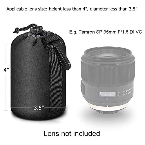 Selens Protective Neoprene Lens Pouch for DSLR Camera Lens Compatible with Sony, Olympus, Panasonic - Thick Padded Medium Camera Lens Case Bag - Image 2