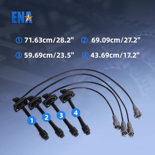 ENA Spark Plug Wire Set Compatible with Toyota Camry Solara RAV4 L4 2.0L 2.2L 1997 1998 1999 2000 2001 Replacement for 90919-22386 90080-91110 90919-22400 175-6182 1756182 - Image 2